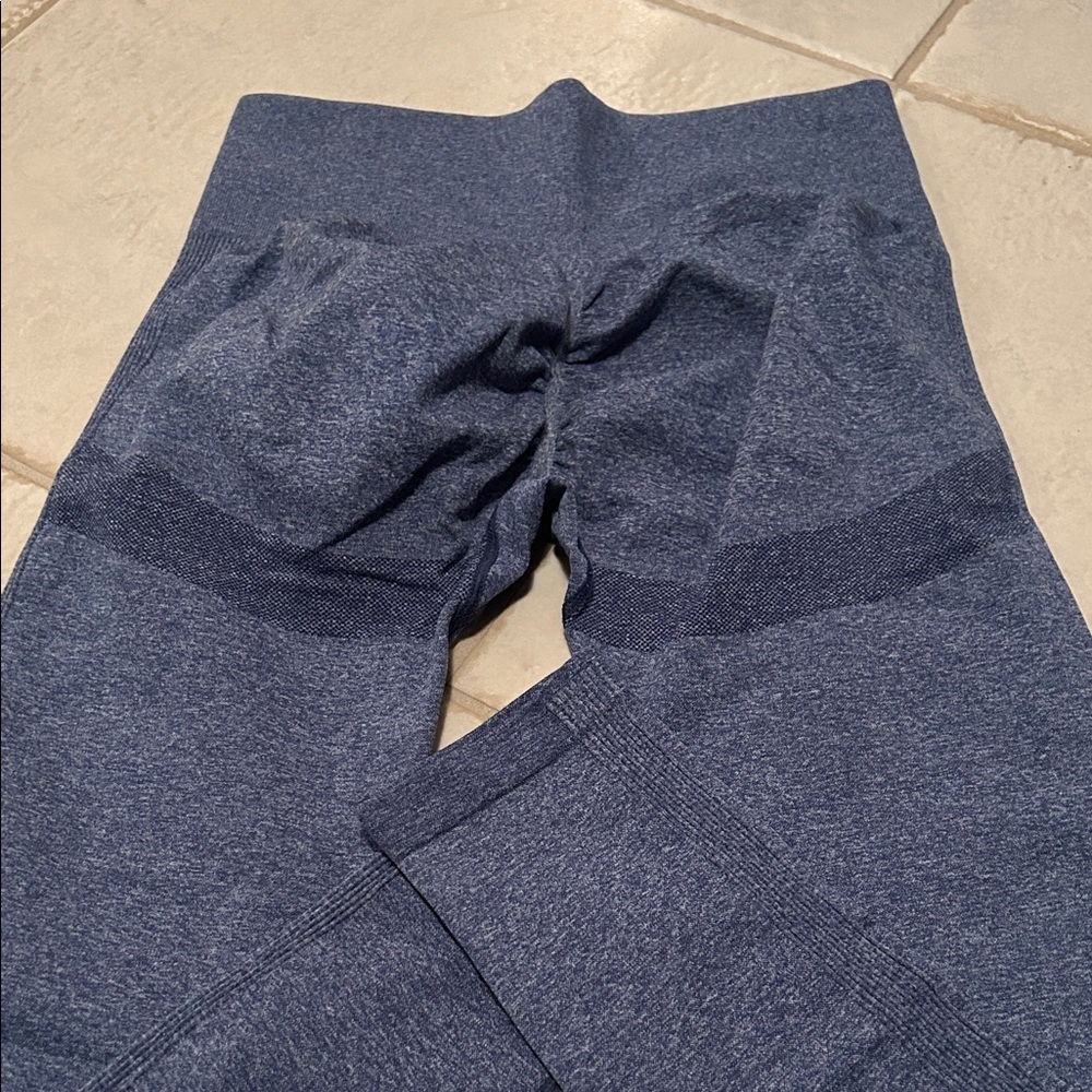 Seamless High-Waist Leggings in Deep Heather Navy